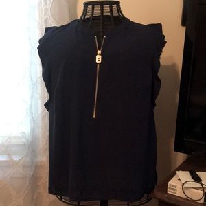 Michael Kors lightweight navy blue blouse.